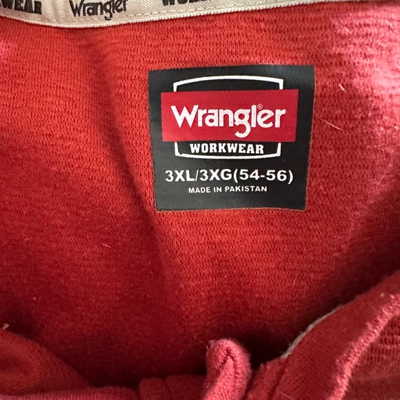 Wrangler Workwear Men's Henley Collar Waffle Thermal Shirt Burnt Red Size 3XL - Picture 7 of 7